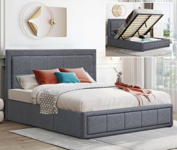 NEWYORK OTTOMAN STORAGE VELVET GREY