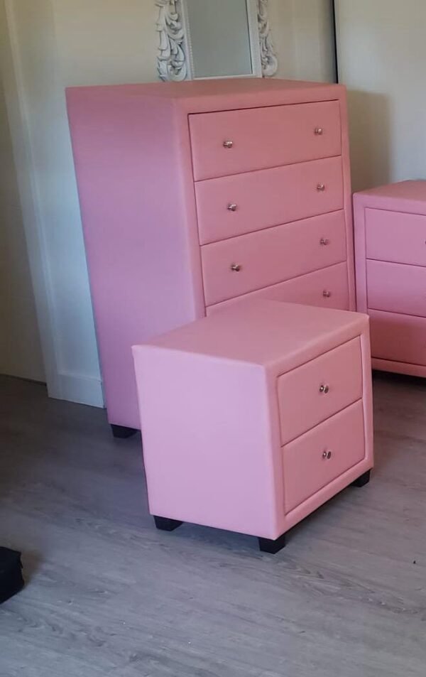 TALLBOY PINK LEATHER  DRESSER