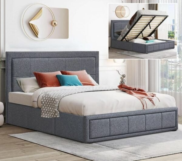 NEWYORK OTTOMAN STORAGE VELVET GREY