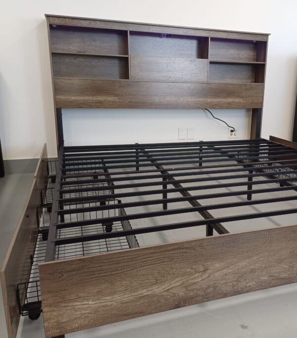 BEAUTIFUL DARK GREY 4 DRAWERS STORAGE WOODEN FRAME