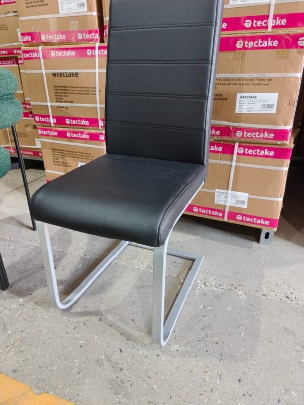 DC 1516 BEAUTIFUL BLACK PVC LEATHER , AND STAINLESS STEEL LEG