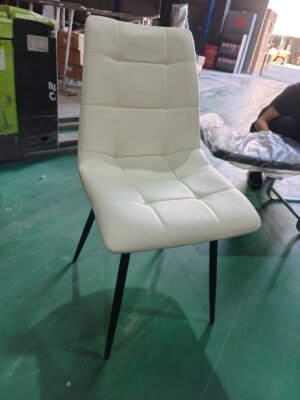 DC 1939 BEAUTIFUL BEIGE METAL BLACK POWDER COATING CHAIR
