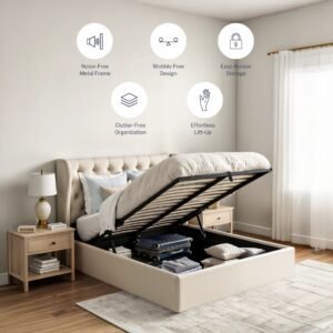 LB-33 BEAUTIFUL QUEEN IVORY VELVET STORAGE FRAME