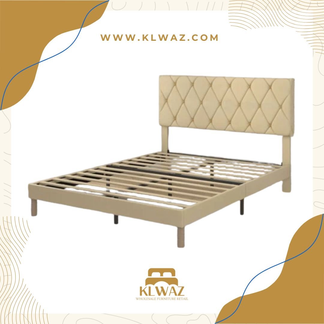 ZO4APVEL-Q QUEEN BEIGE VELVET TUFTED FRAME.