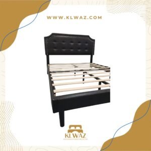 1002 BLACK BUTTON TUFTED LEATHER