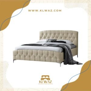 BEIGE SOLARE SLEIGH BUTTON TUFTED