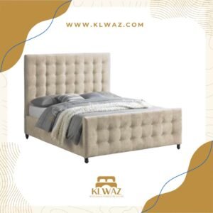 BEIGE WILLINTON TALL SLEIGH BUTTON TUFTED