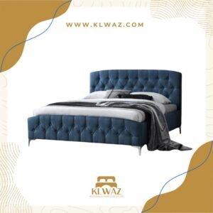 BLUE SOLARE SLEIGH BUTTON TUFTED VELVET