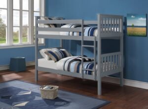 B-101G Grey Wooden Bunk Bed